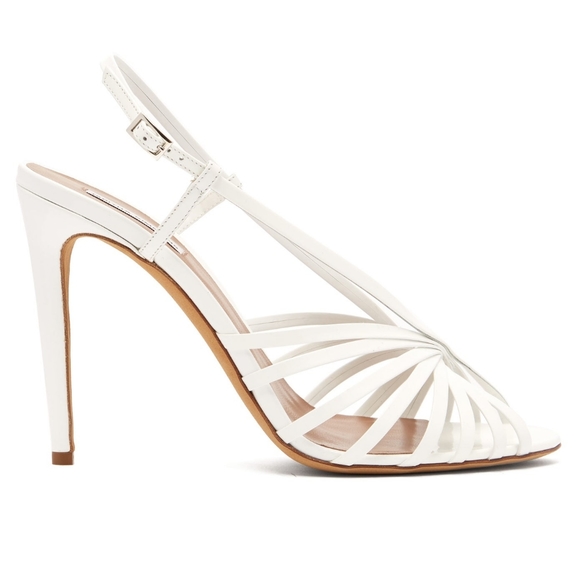 🤑SOLD🤑TABITHA SIMMONS’S WHITE HEELS SANDALS - Picture 4 of 16